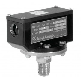 Bailey & Mackey Pressure Switch Type 1381 for ranges from -1 to + 42 Bar, fixed switching hysteresis.